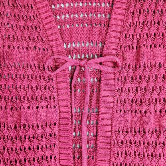 Matilda Jane Cardigan Womens M Red Stitch In Time Open Knit Tie Front Boho NEW - Picture 4 of 11